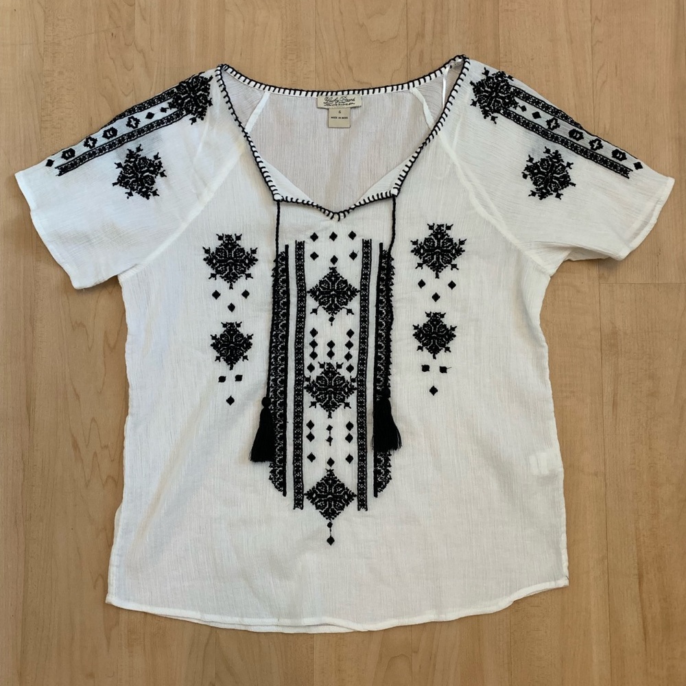 Lucky Brand embroidered blouse